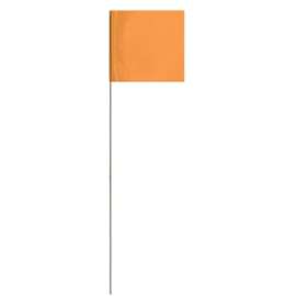 Stake Flags, 4 in x 5 in, 30 in Height, Orange Glo