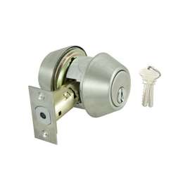 ProSource Double Cylinder Deadbolt, 2-3/4 X 1-1/8 In Backset, 2 Keys, Sc1 Key, Keyed Different