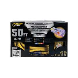 PowerZone Sjtow Tblade Extension Cord, 10/3, 50 Ft