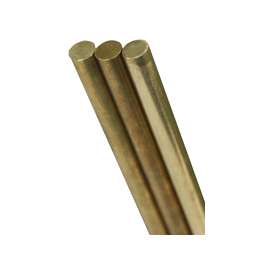 K & S 8159 Round Rod, 12 in L, 0.02 in Dia, 260 Brass Alloy