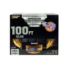 PowerZone Sjtow Tblade Extension Cord, 10/3, 100 Ft