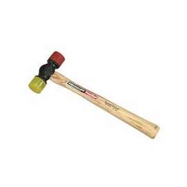 Soft Face Hammers, 12 oz Head, 1 3/8 in Dia., Red/Yellow