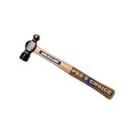 Commercial Ball Pein Hammer, Hickory Handle, 16 in, Forged Steel 48 oz Head