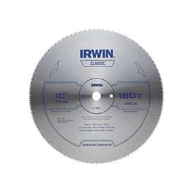 IRWIN 11670 Circular Saw Blade, 10 in Dia, Steel Cutting Edge, 5/8 in Arbor, HCS