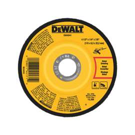 DeWALT DW4541 High Performance, Type 27 Grinding Wheel, 7/8 in Arbor, 24-Grit, Aluminum Oxide, 4-1/2 in Dia