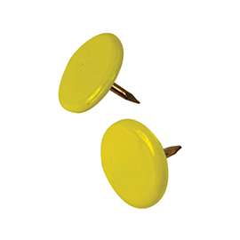 HILLMAN 122671 Thumb Tack, 23/64 in Dia, Yellow Snap-Pak