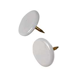 HILLMAN 122674 Thumb Tack, 23/64 in Dia, White Snap-Pak
