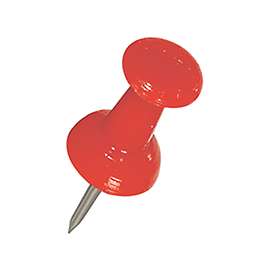 HILLMAN 122642 Push Pin, 5 in L, Red Snap-Pak