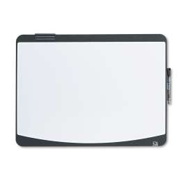Tack & Write Board, 23 1/2 x 17 1/2, Black/White Surface, Black Frame