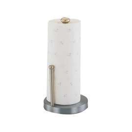 Simple Spaces Paper? Towel Holder 13-1/2 In H, Solid Brass Pole, Stainless Steel Base, Satin Nickel