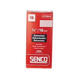 SENCO AY10EAA Brad Nail, 5/8 in L, 18 ga, Electro-Galvanized