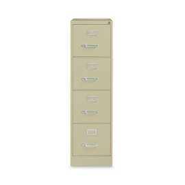 Four-Drawer Economy Vertical File, Letter-Size File Drawers, 15" x 26.5" x 52", Putty