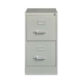 Two-Drawer Economy Vertical File, Letter-Size File Drawers, 15" x 22" x 28.37", Light Gray