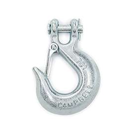 Campbell T9700624 Clevis Slip Hook with Latch, 5400 lb Working Load Limit, 3/8 in, Steel, Zinc