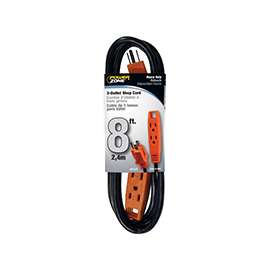 PowerZone 3-Outlet Extension Cord, 14/3, 8 Ft