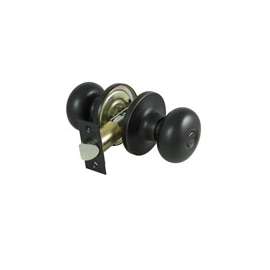 ProSource Privacy Door Knob, 2-3/8 - 2-3/4 In, Adjustable 6-Way Latch Bolt Fasteners, Aged Bronze, 3 Grade