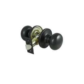 ProSource Passage Door Knob, 2-3/8 - 2-3/4 In, Adjustable 6-Way Latch Bolt Fasteners, Aged Bronze, 3 Grade