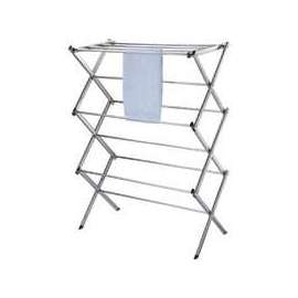 HomeBasix Foldable Clothes Dryer, 15 In L X 29-1/2 In W X 41-5/16 In H, Mirror Polished Chrome