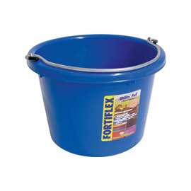 FORTEX-FORTIFLEX N4008BL Lightweight Utility Pail, 8 qt Volume, Fortalloy Rubber/Polymer, Blue