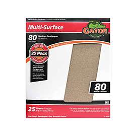 Gator 3265 Sanding Sheet, 80-Grit, Medium, Aluminum Oxide