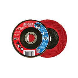 Diablo Steel Demon DCX045060N01F Conical Flap Disc, 60-Grit, Coarse Grade, Zirconium Oxide, 7/8 in Arbor, 4-1/2 in Dia