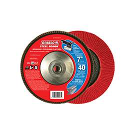 Diablo Steel Demon DCX070040B01F Conical Flap Disc with Hub, 40-Grit, Ultra Coarse Grade, Zirconium Oxide, 5/8-11 Arbor