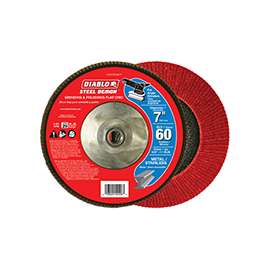 Diablo Steel Demon DCX070060B01F Conical Flap Disc with Hub, 60-Grit, Coarse Grade, Zirconium Oxide, 5/8-11 Arbor