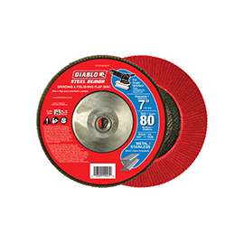 Diablo Steel Demon DCX070080B01F Conical Flap Disc with Hub, 80-Grit, Medium Grade, Zirconium Oxide, 5/8-11 Arbor