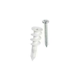 Buildex E-Z Ancor 11364 Wall Anchor, Flat Head, 75 lb Weight Capacity, Fiber Nylon/Plastic