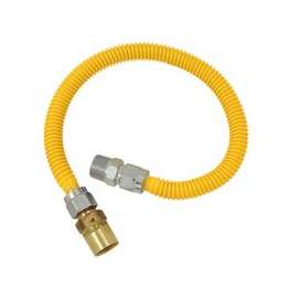 BrassCraft CSSC91R-36P Straight Gas Connector, 5/8 in Inlet, 3/4 in Outlet, Stainless Steel