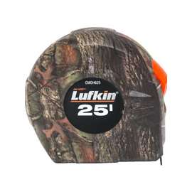 Cresent Lufkin CMOH625 Tape Measure, 25 ft L x 1 in W Blade, Steel Blade, Camouflage