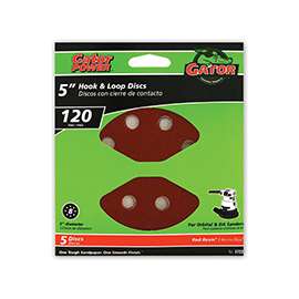 Gator 3723 Random Orbit Sanding Disc, 120-Grit, Fine Grade, Aluminum Oxide, 5 in Dia