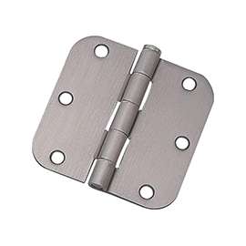 ProSource Door Hinge, 4 In L X 4 In W Door Leaf, 8 Holes, 2.2 Mm Thick Leaf, Steel, Satin Nickel