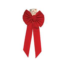 HolidayTrims Christmas Bows, Red Velvet, 7 Lp
