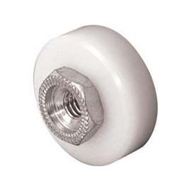 Prime-Line B 629 Door Roller, 1/4 in ID x 3/4 in OD Dia Roller, Nylon, White