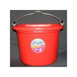 FORTEX-FORTIFLEX FB108R Heavy-Duty Flat-Back Bucket, Polymer/Rubber, Red
