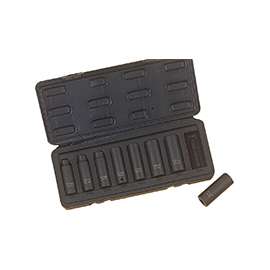Vulcan Deep Impact Socket Set, 8 Piece, 3/8 In Drive, Chrome Molybdenum Alloy Steel, Phosphate, Metric