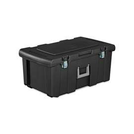 Sterilite 18429001 Footlocker, 92 qt Volume, Plastic, Black
