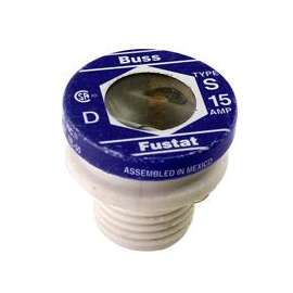 Bussman S-15 Time-Delay Plug Fuse, 15 A, 125 V, 10 kA IR