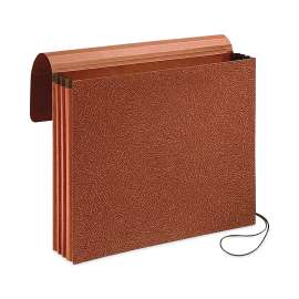 Earthwise by Pendaflex Recycled Expanding Wallet, 5.25" Expansion, 1 Section, Elastic Cord Closure, Legal Size, Redrope