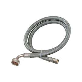 EZ-FLO 41042 Braided Dishwasher Connector Hose, 3/4 in Inlet, 3/8 in Outlet, Stainless Steel