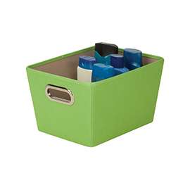 Honey-Can-Do SFT-03074 Storage Bin with Handle, Grommet Handle, Polyester, Light Green