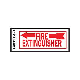 HY-KO FE-2L Safety Sign, Fire Extinguisher Left Arrow, Red Legend