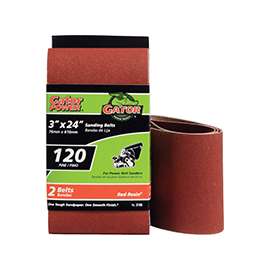 Gator 3155 Sanding Belt, 120-Grit, Fine, 24 in L, 3 in W, Aluminum Oxide