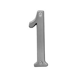 HY-KO Prestige BR-43SN/1 House Number, Character 1, 4 in H Character, Nickel Character