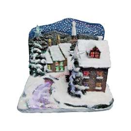 Hometown Holidays Battery Operated Frosted Led Castle Figurine, 12 In H