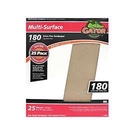 Gator 3261 Sanding Sheet, 180-Grit, Extra Fine, Aluminum Oxide