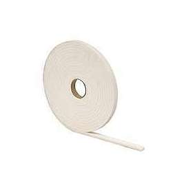 M-D 02758 Foam Tape, 17 ft L, 1/4 in Thick, PVC, White