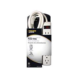 PowerZone Power Outlet Strip, 15 A, 6 Outlet
