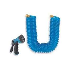 Landscapers Select Coil Hose With Nozzle Set, Blue, 3/4 In Od X 50 Ft L
